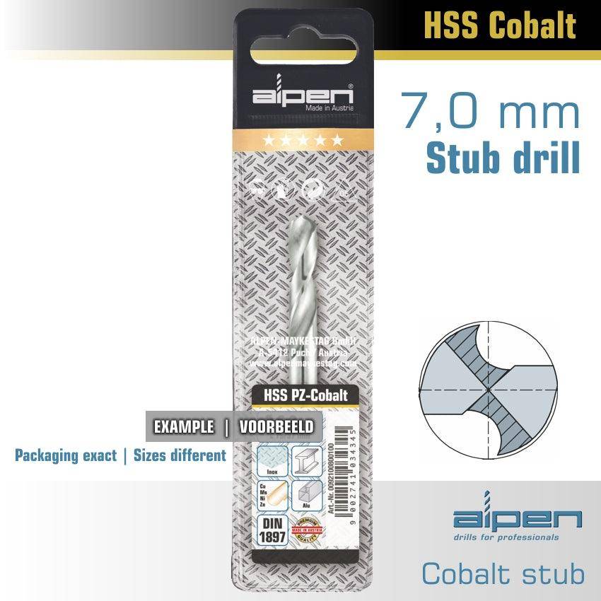 Alpen Cobalt Drill Bit Short Pouch 7.0 Mm