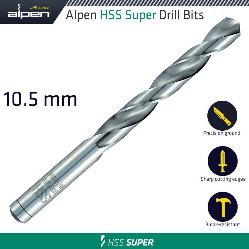 Alpen Hss Super Drill Bit 10.5 Mm Bulk