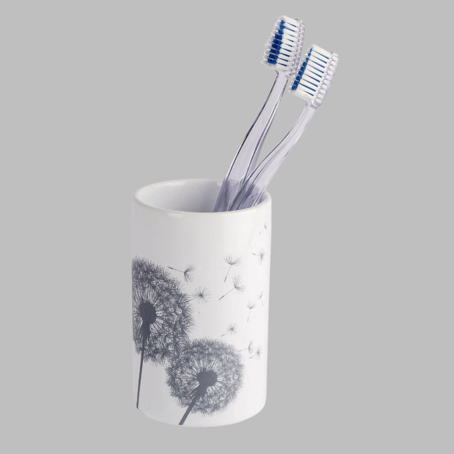 Wenko Toothbrush Tumbler Astera Range Ceramic White/Grey