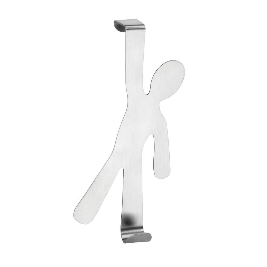 Wenko Door Mounted Hook Man Steel Matt Silver 2.5x8x15cm