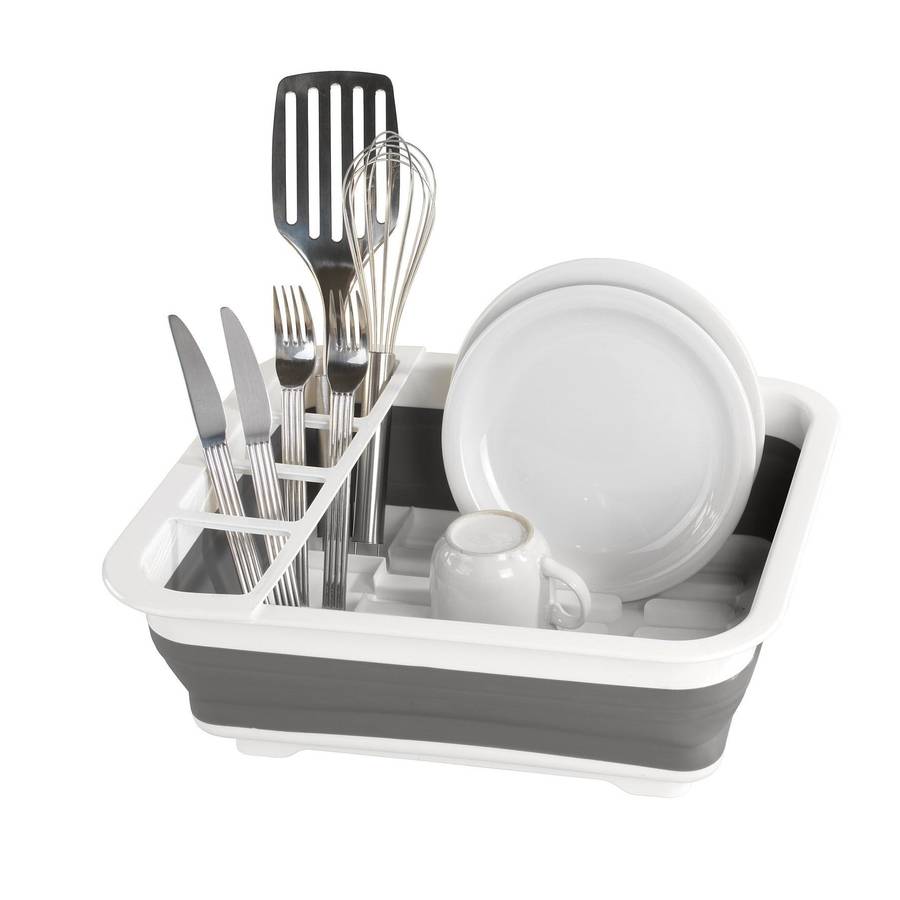 Wenko Dish Rack Foldable Silicone 36 X13 X31 White/Grey