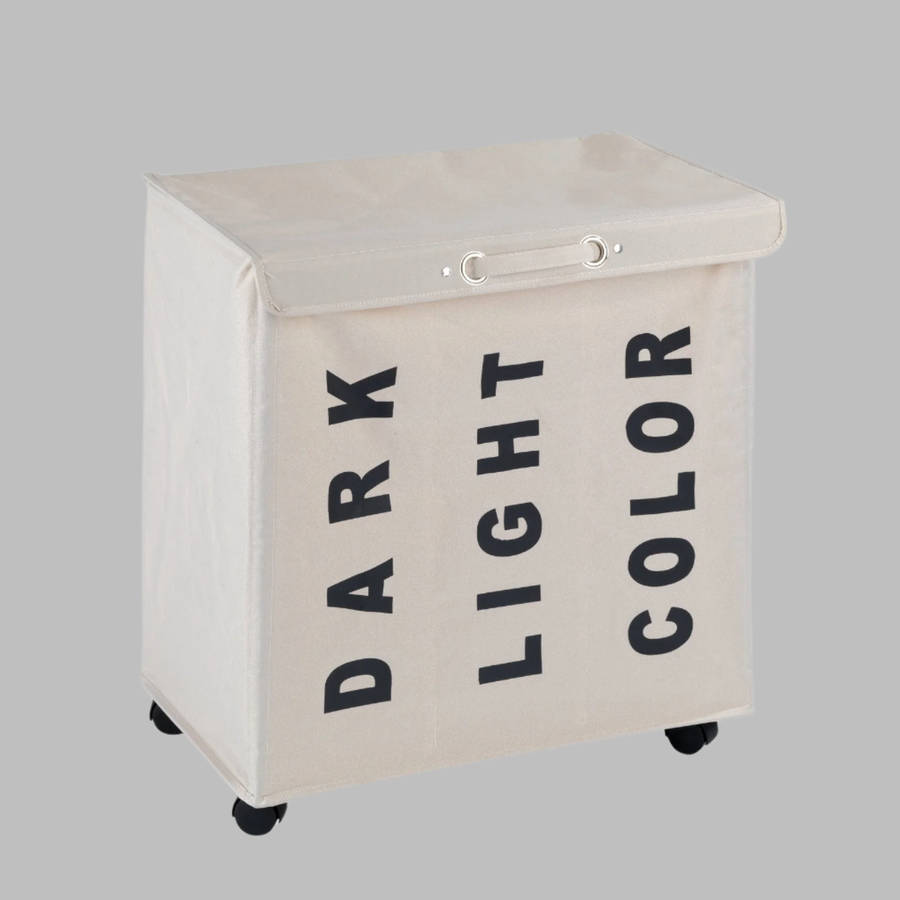Wenko Laundry Basket 116 L 3 Compartment Trivo Beige