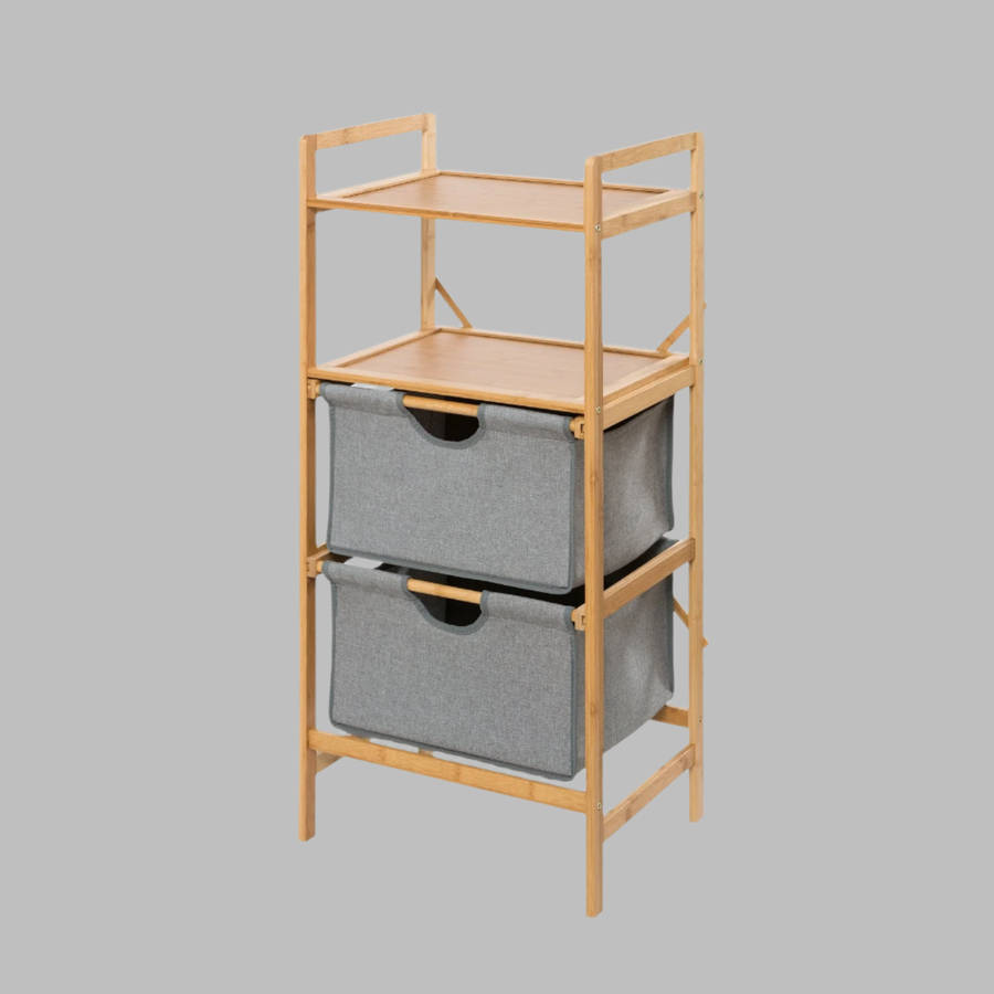 Wenko Shelf Unit With 2 Drawers Bahari Bamboo