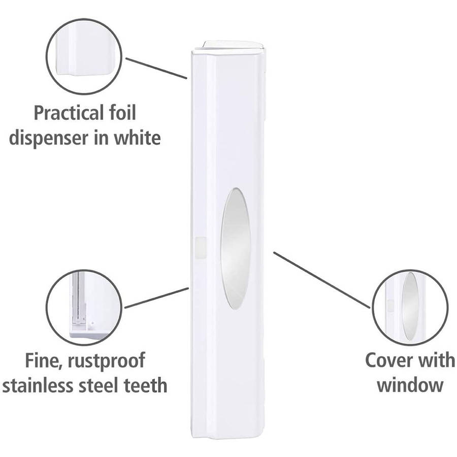 Wenko Foil / Cling Wrap Dispenser Cutter 1 Click White