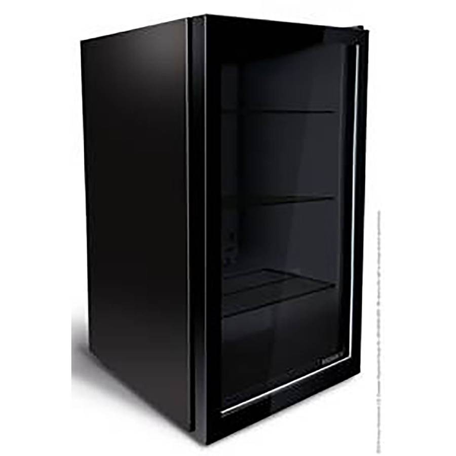 130 L Under Counter Beverage Cooler Glass Door Black