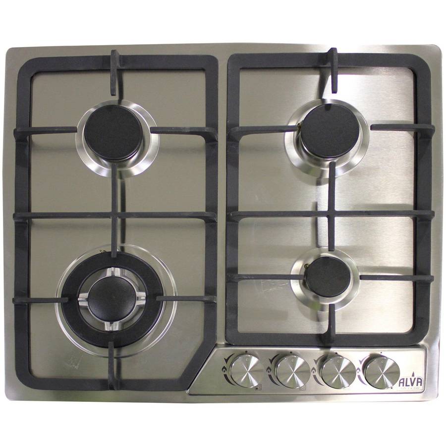 Alva 60cm 4 Burner Gas Hob Stainless Steel