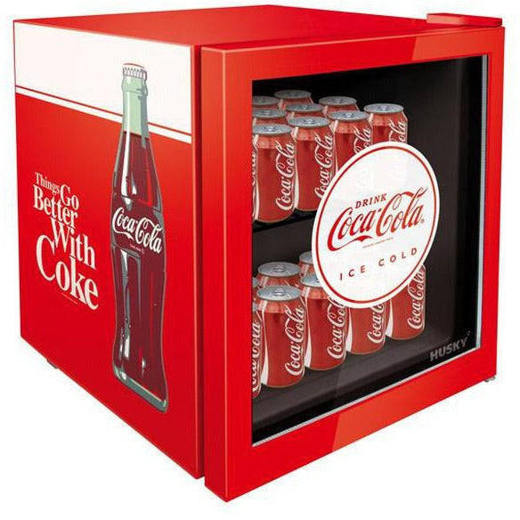 Husky 46 L Counter Top Beverage Cooler W/ Glass Door Coca Cola Red