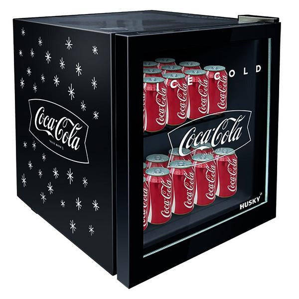 Husky 46 L Counter Top Beverage Cooler W/ Glass Door Coca Cola Black