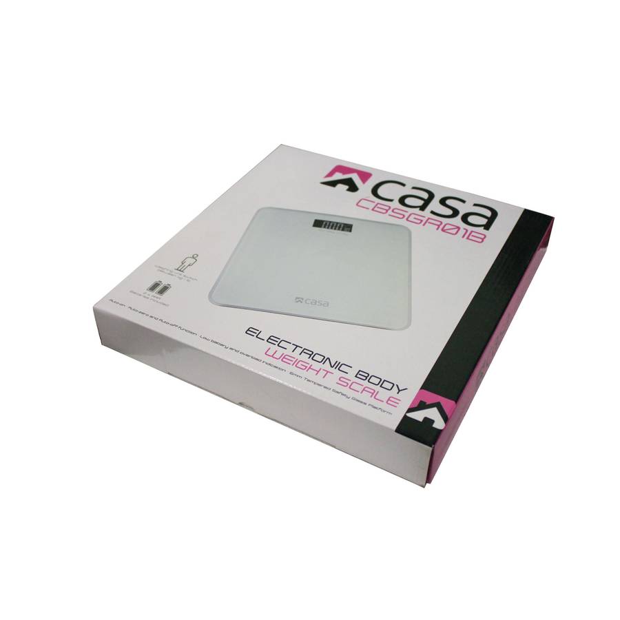 Casa Electronic Bathroom Glass Scale Solid Rounded Corners