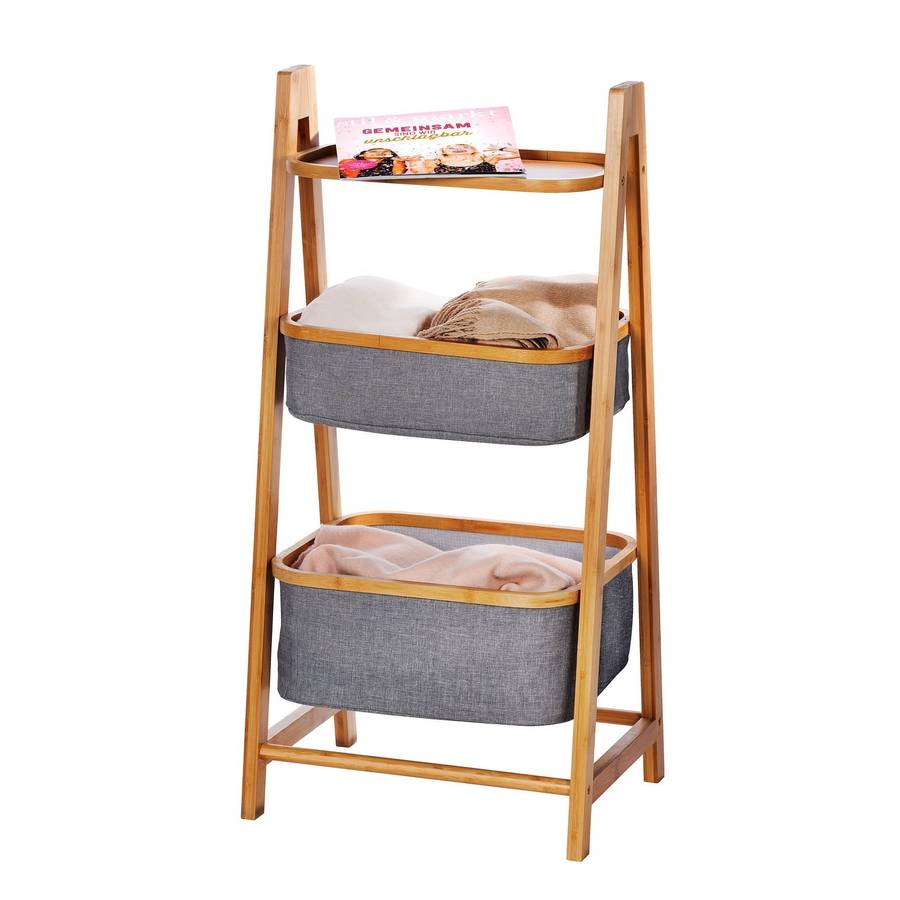 Wenko Shelf Unit With 2 Baskets Bahari Bamboo