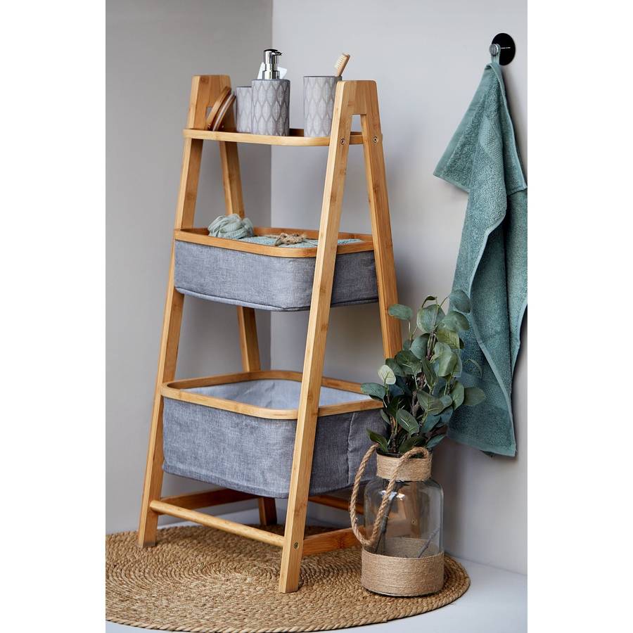 Wenko Shelf Unit With 2 Baskets Bahari Bamboo