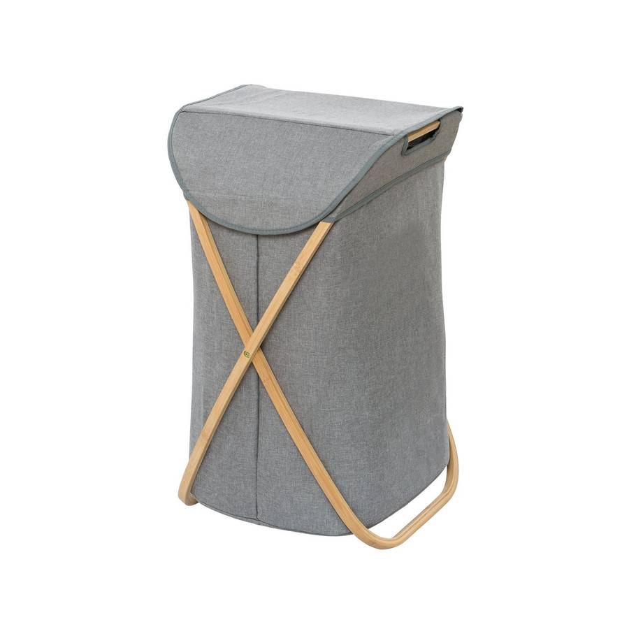 Wenko Laundry Basket 79 L Bahari Bamboo Grey