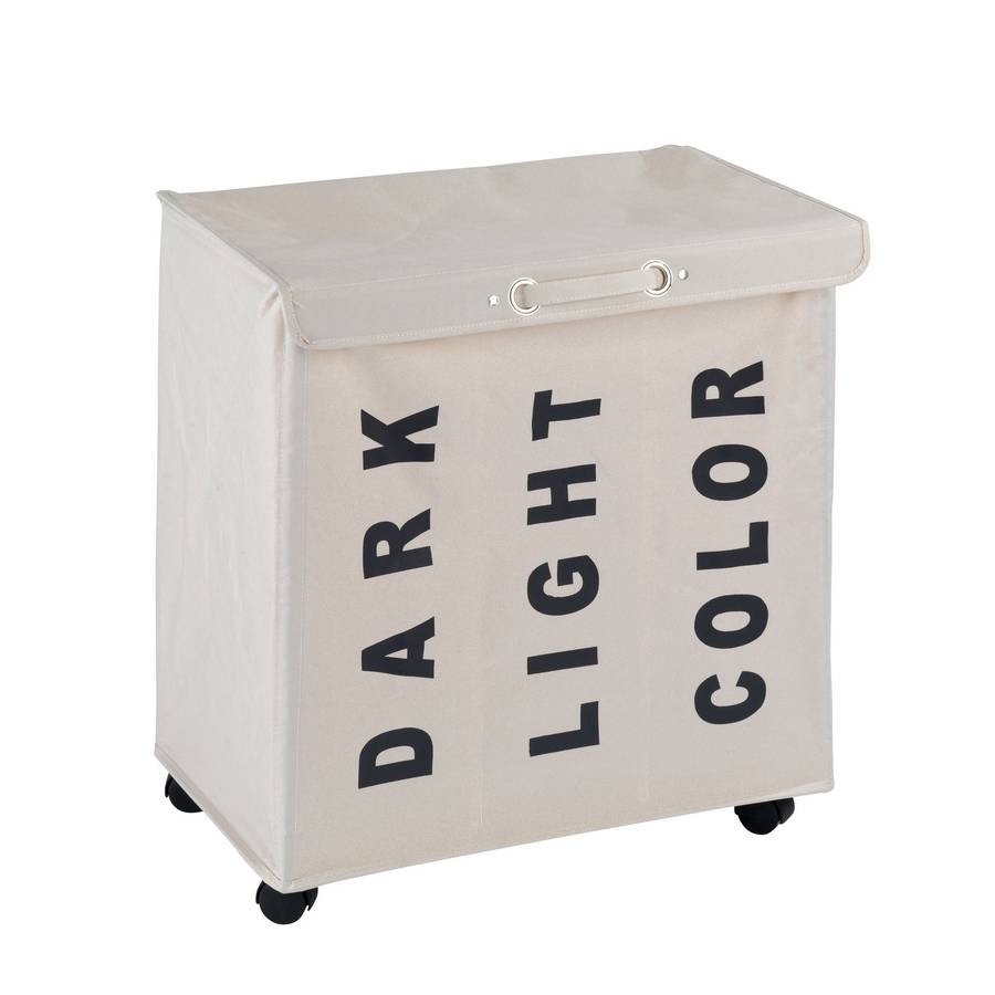 Wenko Laundry Basket 116 L 3 Compartment Trivo Beige