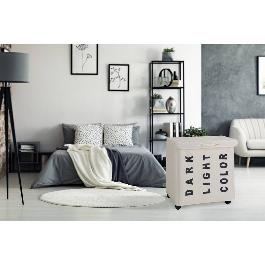 Wenko Laundry Basket 116 L 3 Compartment Trivo Beige