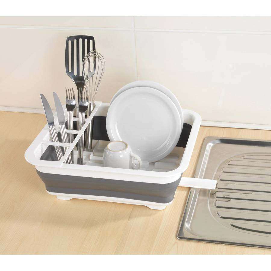 Wenko Dish Rack Foldable Silicone 36 X13 X31 White/Grey