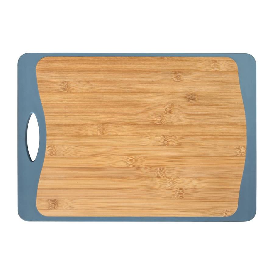 Double Sided Cutting Board Bamboo & Pp 33 X23 Anti Slip Tpe Blue