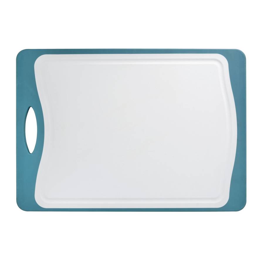 Double Sided Cutting Board Bamboo & Pp 33 X23 Anti Slip Tpe Blue