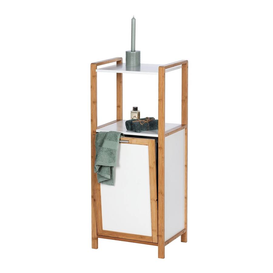 Wenko Shelf Unit W/ Laundry Basket Finja Bamboo