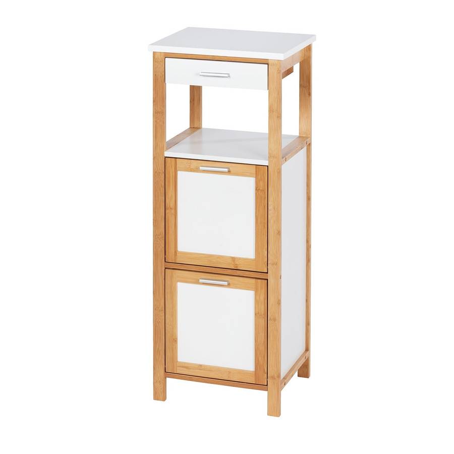 Wenko Shelving Unit W/ 2 Compartments + Drawer Finja Bamboo
