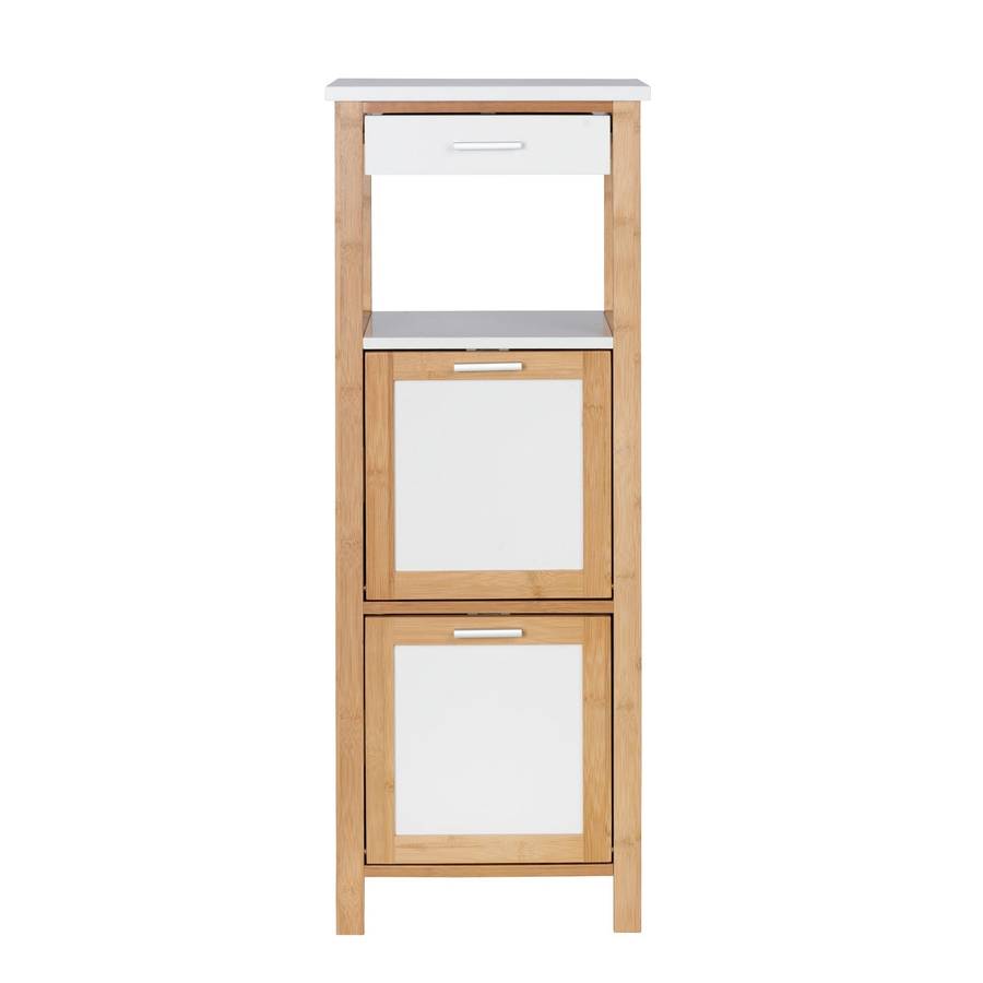 Wenko Shelving Unit W/ 2 Compartments + Drawer Finja Bamboo