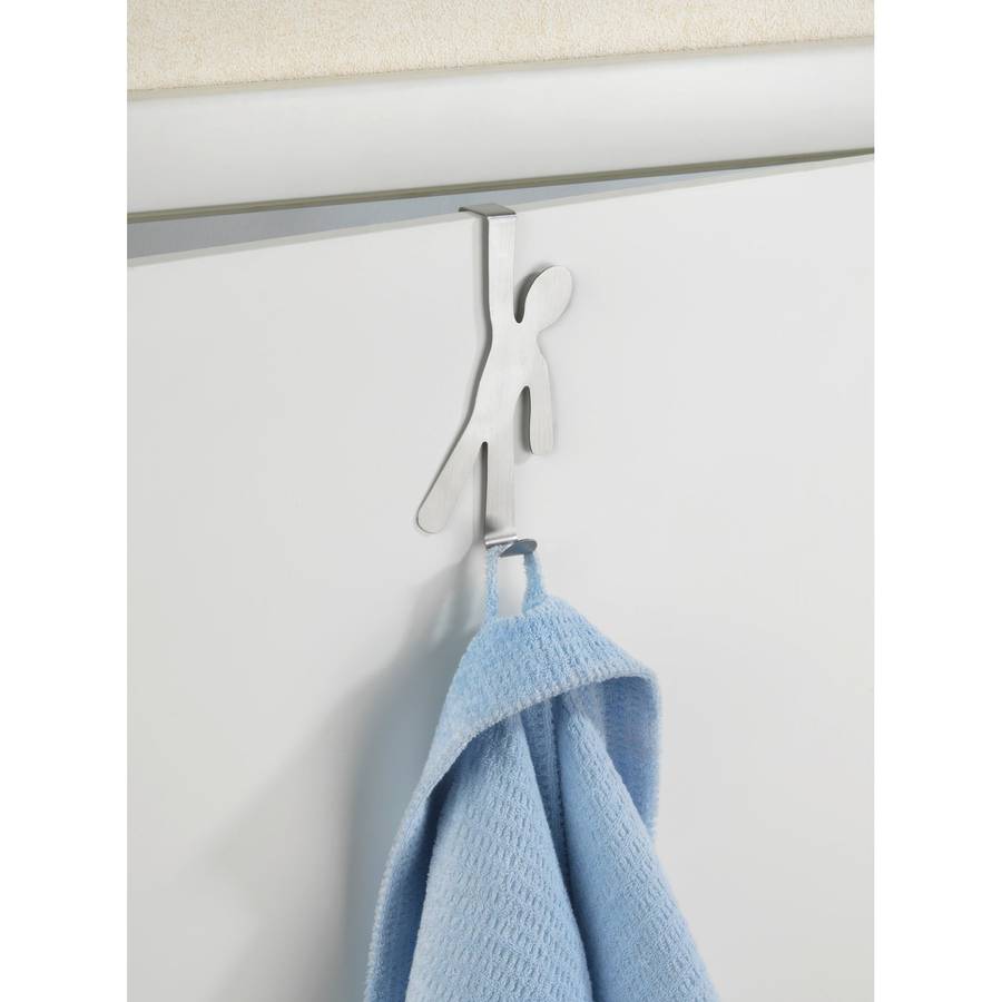 Wenko Door Mounted Hook Man Steel Matt Silver 2.5x8x15cm