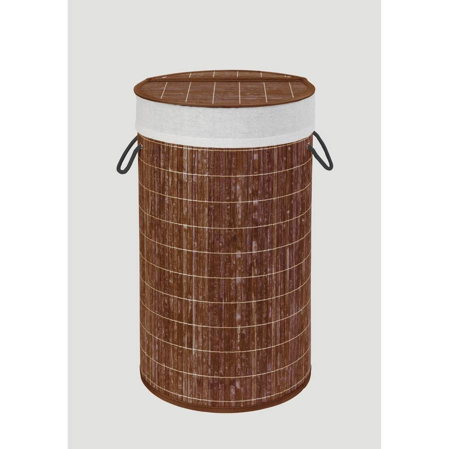 Wenko Laundry Basket 55 L Bamboo With Bag
