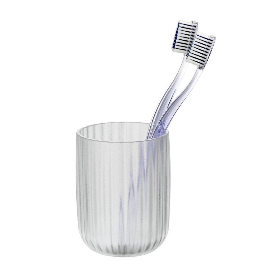 Toothbrush Tumbler Agropoli Range White Frosted Plastic