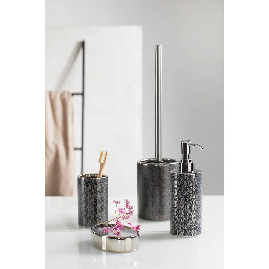 Wenko Toilet Brush Nuria Range Silver/Anthracite Ceramic