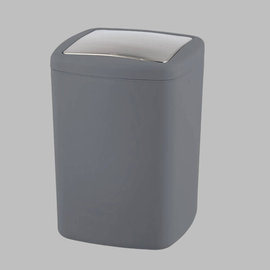 Wenko 8.5 L Swing Cover Bin Barcelona Anthracite