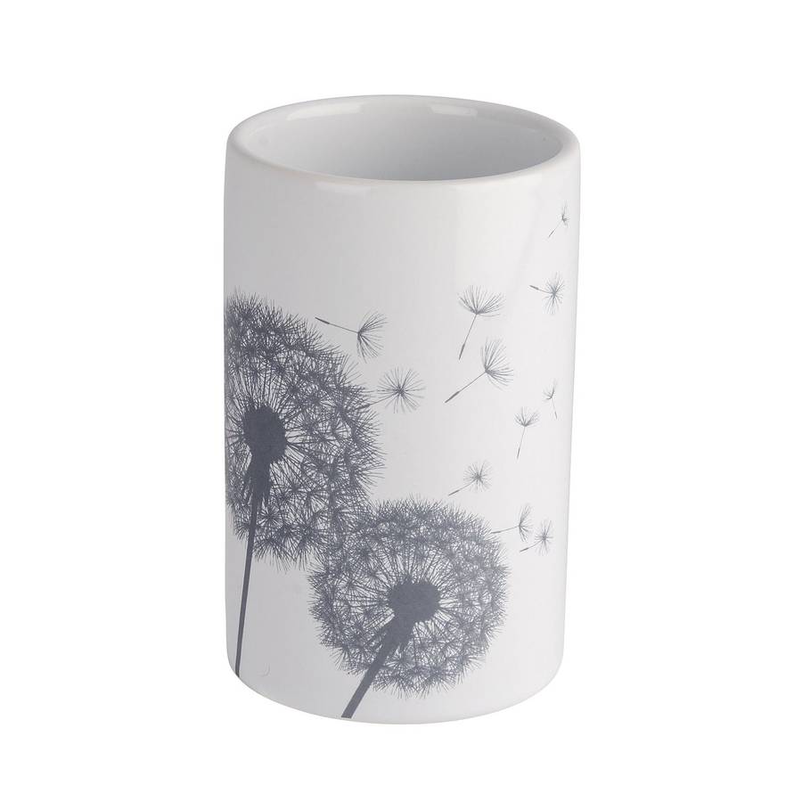 Wenko Toothbrush Tumbler Astera Range Ceramic White/Grey