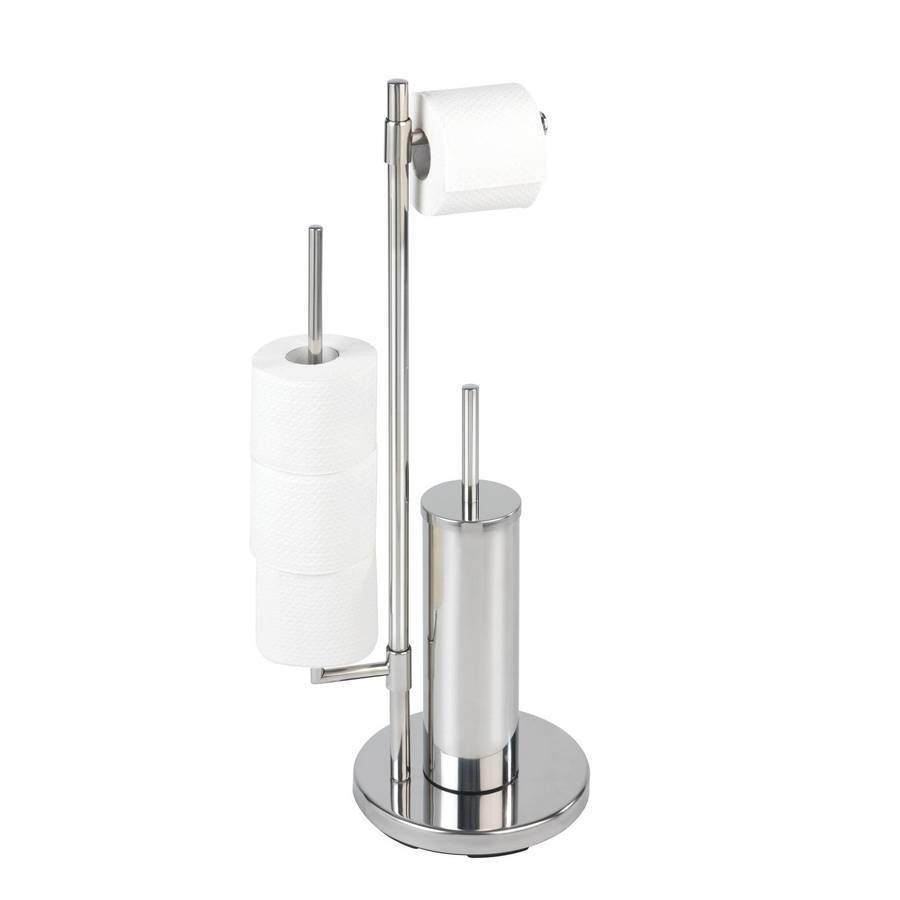 Wenko Freestanding Toilet Brush & Roll Holder Universalo Neo Stainless Steel