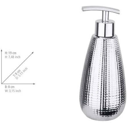Wenko Soap Dispenser Dakar Range Ceramic Silver