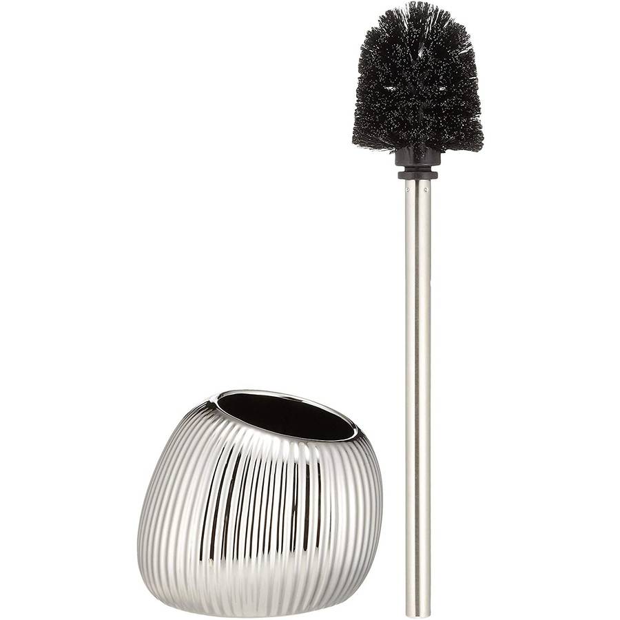 Wenko Toilet Brush Polaris Range Silver Riff Ceramic