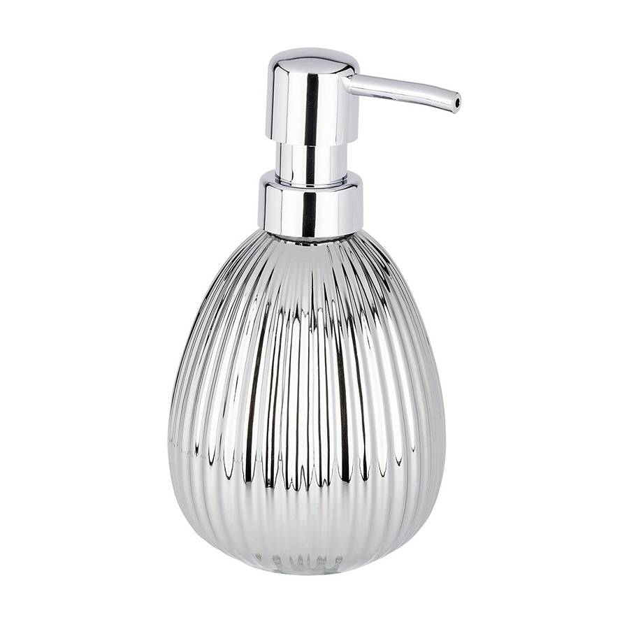 Wenko Soap Dispenser Polaris Range Silver Riff Ceramic
