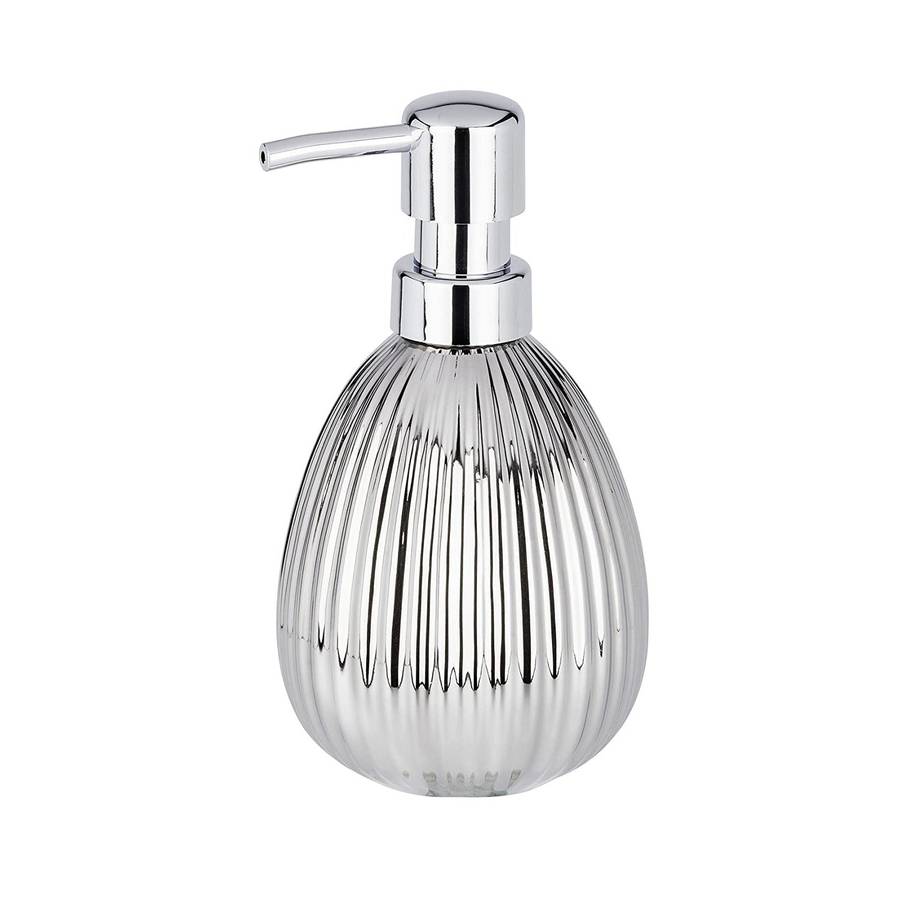 Wenko Soap Dispenser Polaris Range Silver Riff Ceramic