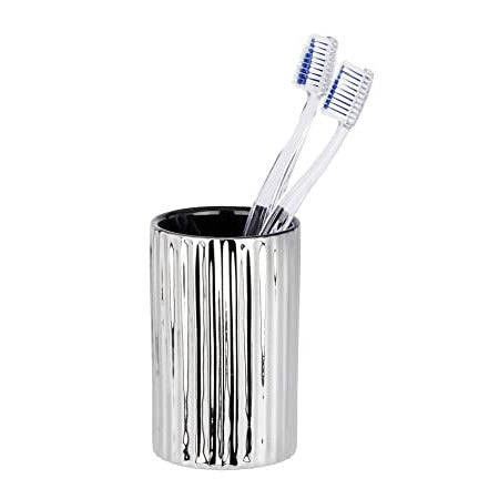 Wenko Toothbrush Tumbler Polaris Range Silver Riff Ceramic