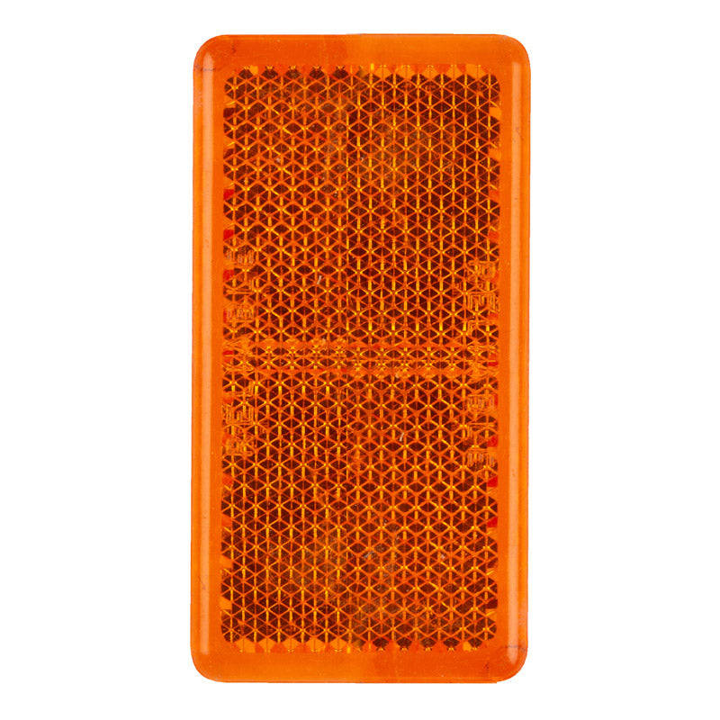 Rectangular Reflector Stick On Amber 65 Mm