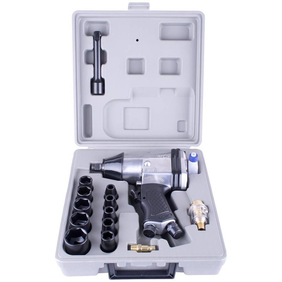 Aircraft Air Impact Wrench 1/2' 17 Piece Kit Single Hammer