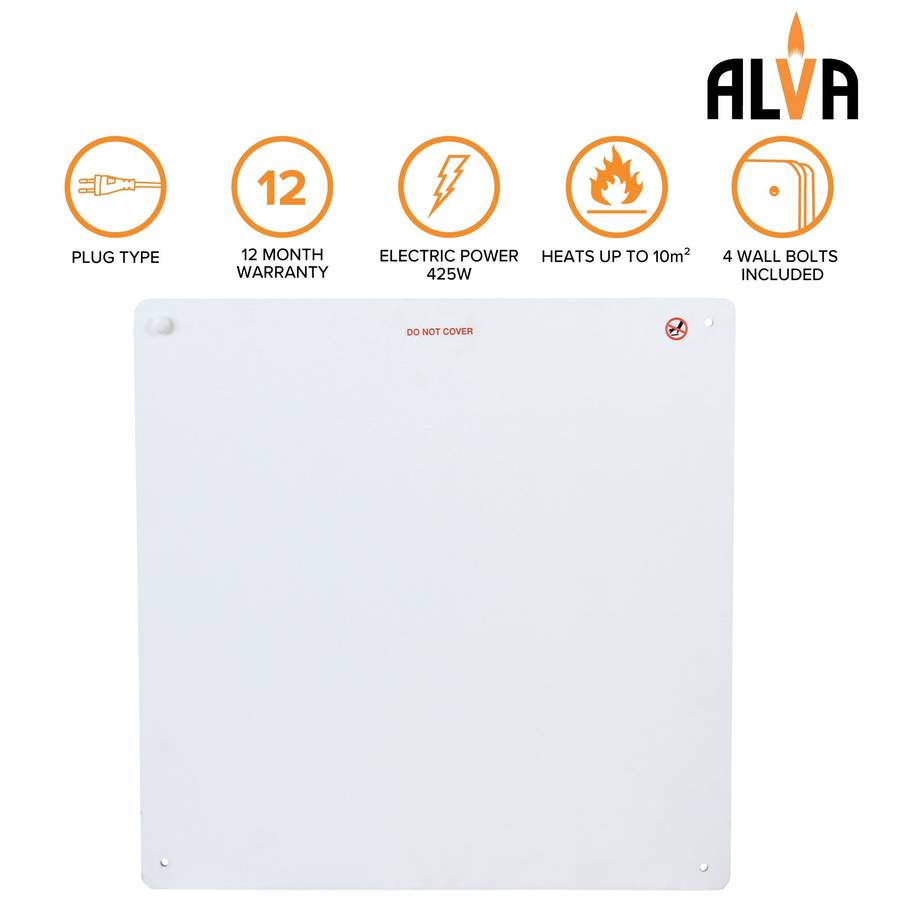 Alva Wall Panel Electric Heater 60x60cm Infrared