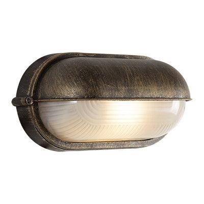 Eurolux Oval Small Eyelid Bulkhead 210mm Black/Gold