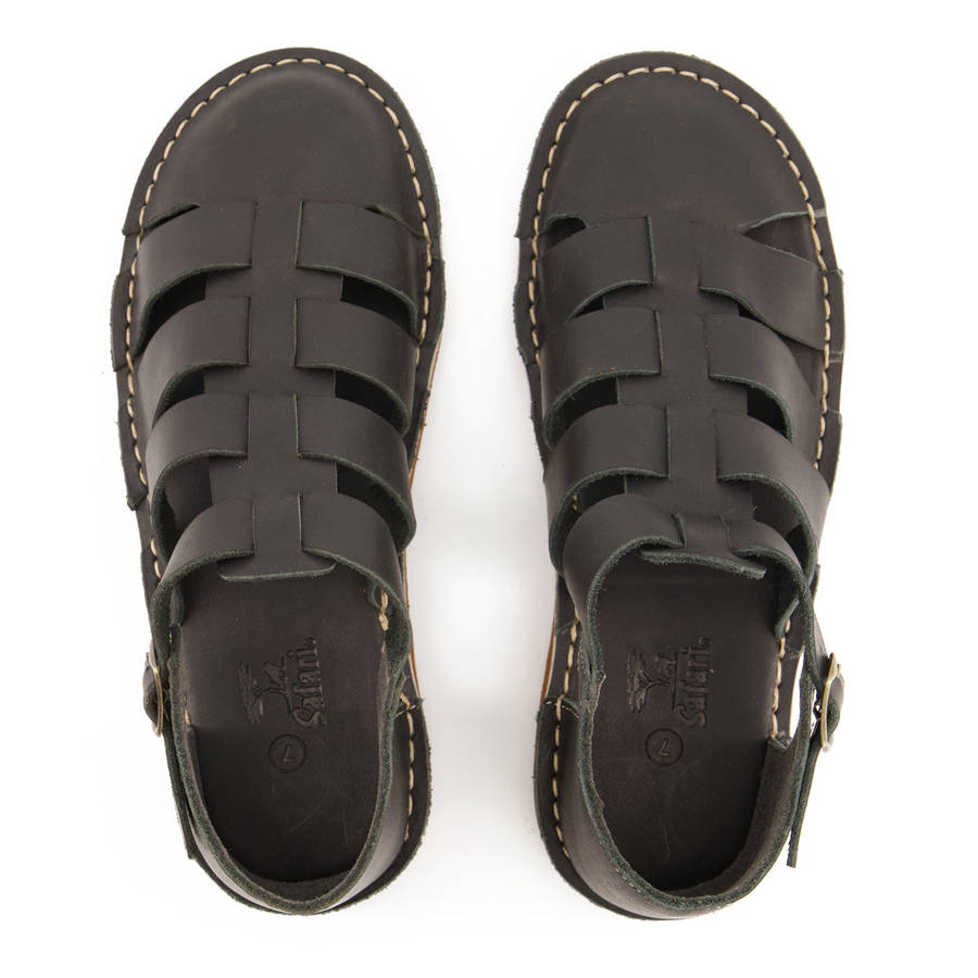 Bata Safari Mens Sandal Close Toe Black Size 9