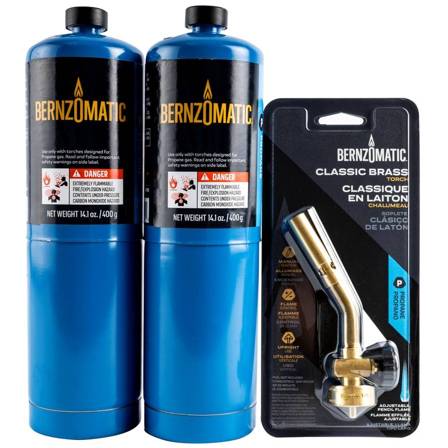 Bernzomatic Combo Pack 2 X Propane Cylinder C/W Pencil Flame Torch
