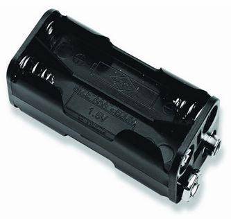 Attery Holder 4x Aaa Clip/Snap Black Bh 443 B