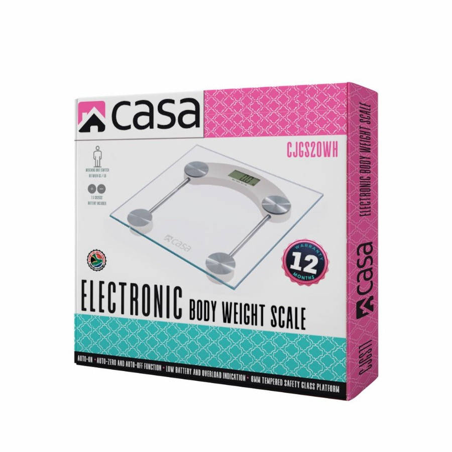 Casa Electronic Bathroom Glass Scale Square