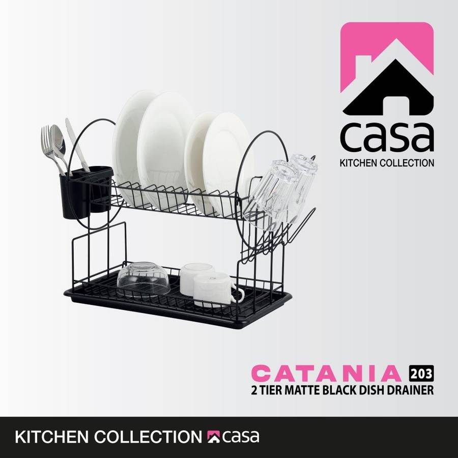 Casa Dish Drainer 2 Tier Catania 203 Matt Black
