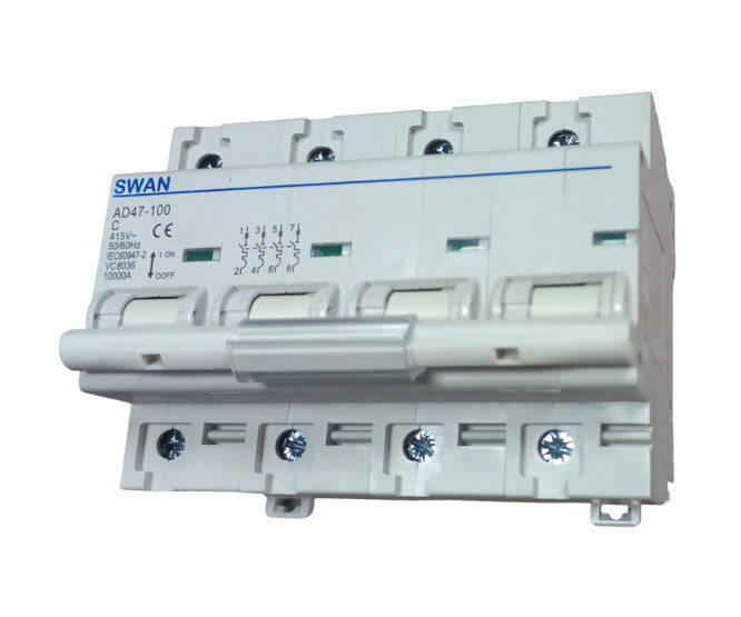 Circuit Breaker Din 100 A 4 P 10 Ka C Curv Cb Ad47 104100