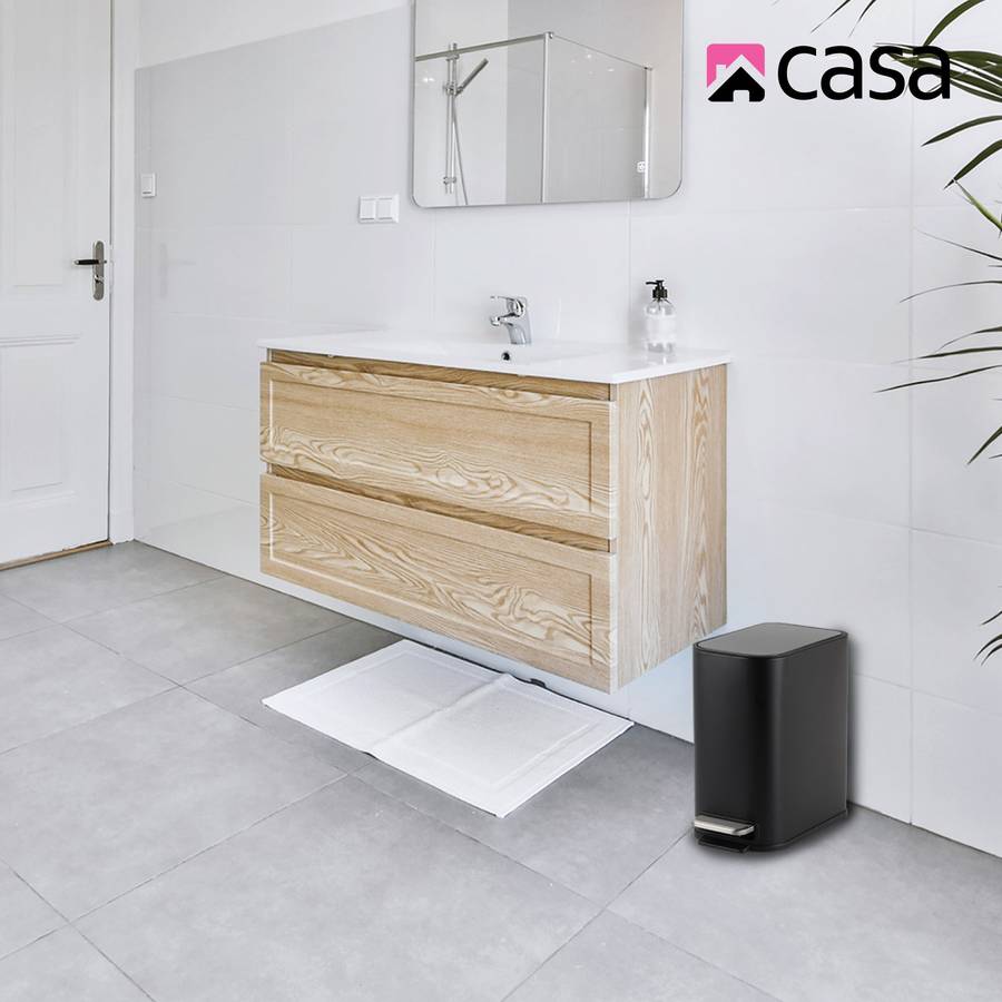 Casa 5 L Slimline Rectangle Steel Pedal Bin Matte Black Trento