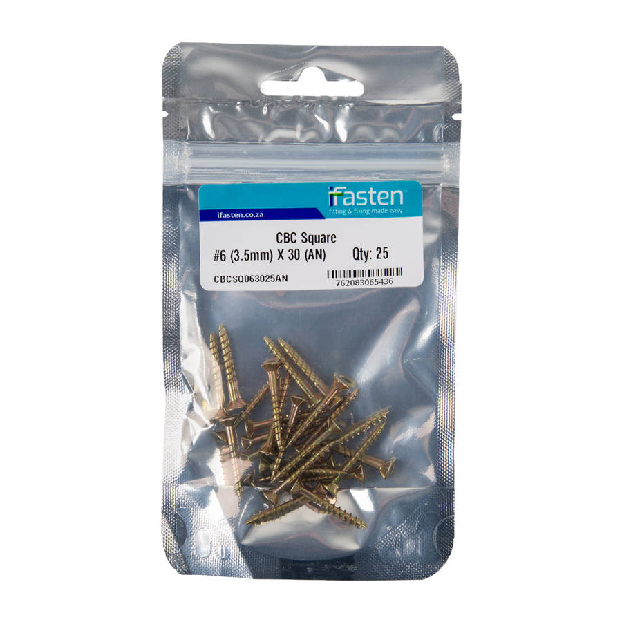 Ifasten Cbc Square No6 3.5 Mmx30 Mm 25 Pp