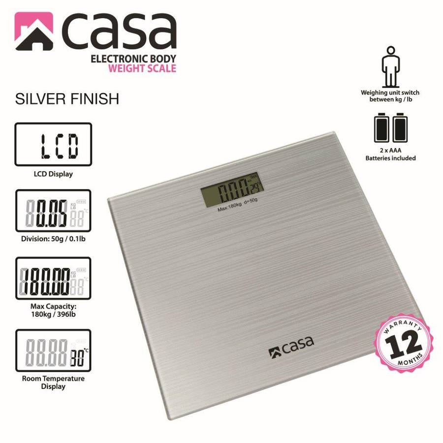 Casa Electronic Bathroom Glass Scale Sparkle