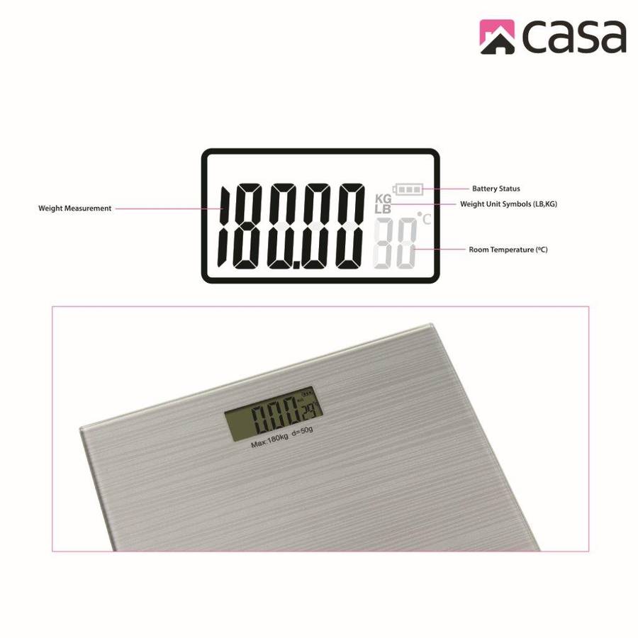 Casa Electronic Bathroom Glass Scale Sparkle